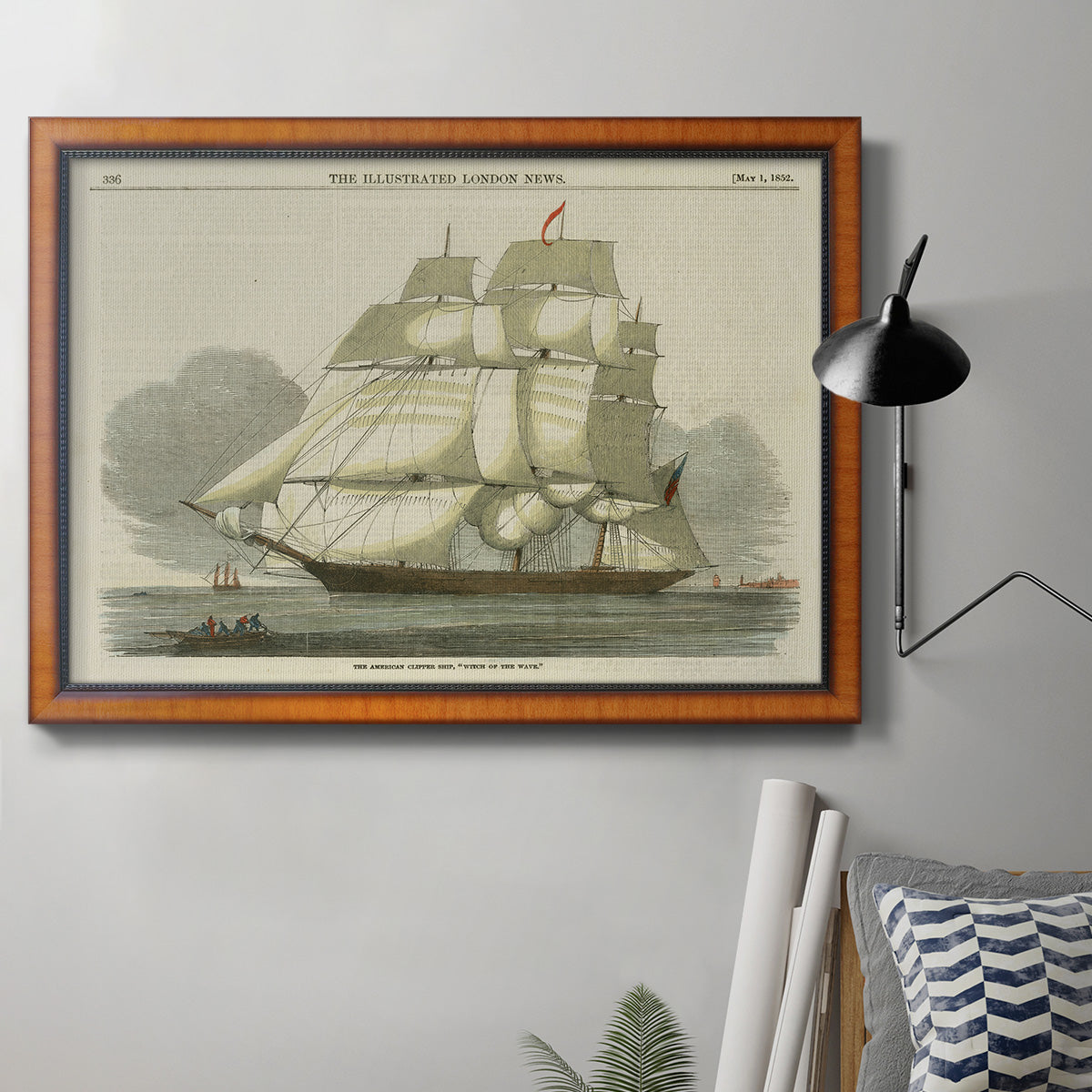Antique Clipper Ship II Premium Framed Canvas- Ready to Hang
