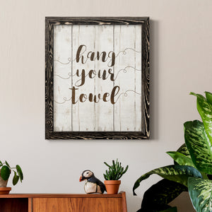 Hang Your Towel - Premium Canvas Framed in Barnwood - Ready to Hang