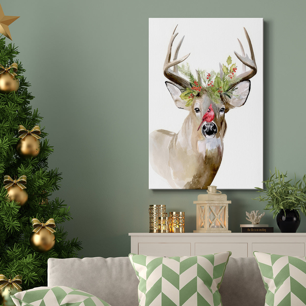 Holiday Deer II - Gallery Wrapped Canvas