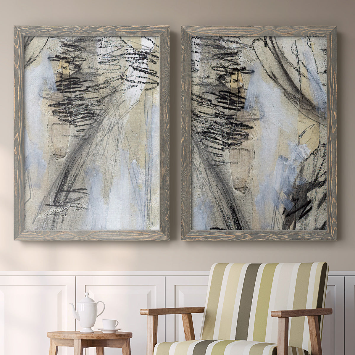 Masked Notes V - Premium Framed Canvas 2 Piece Set - Ready to Hang
