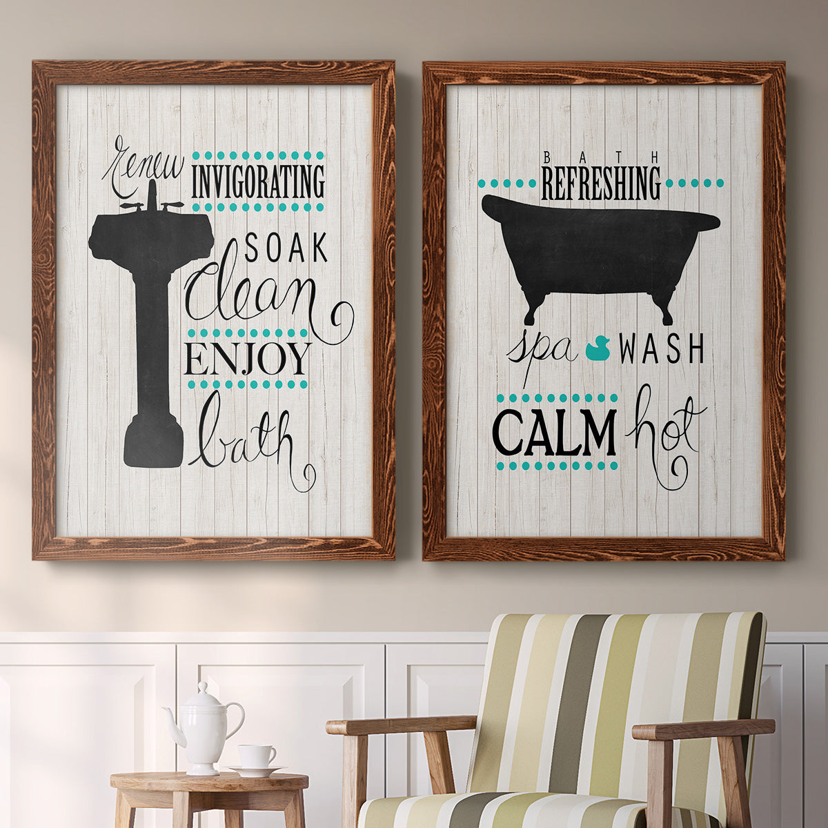 Invigorating Soak - Premium Framed Canvas 2 Piece Set - Ready to Hang