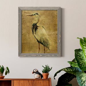 Gold Crane at Dusk II - Premium Canvas Framed in Barnwood - Ready to Hang