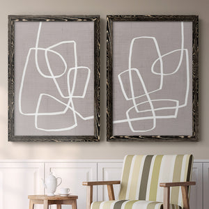 Linen Roundabout I - Barnwood Framed Canvas Set