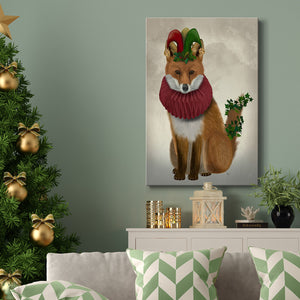 Christmas Holly and Ivy Fox - Gallery Wrapped Canvas
