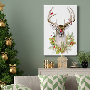 Holiday Deer Collection B - Gallery Wrapped Canvas