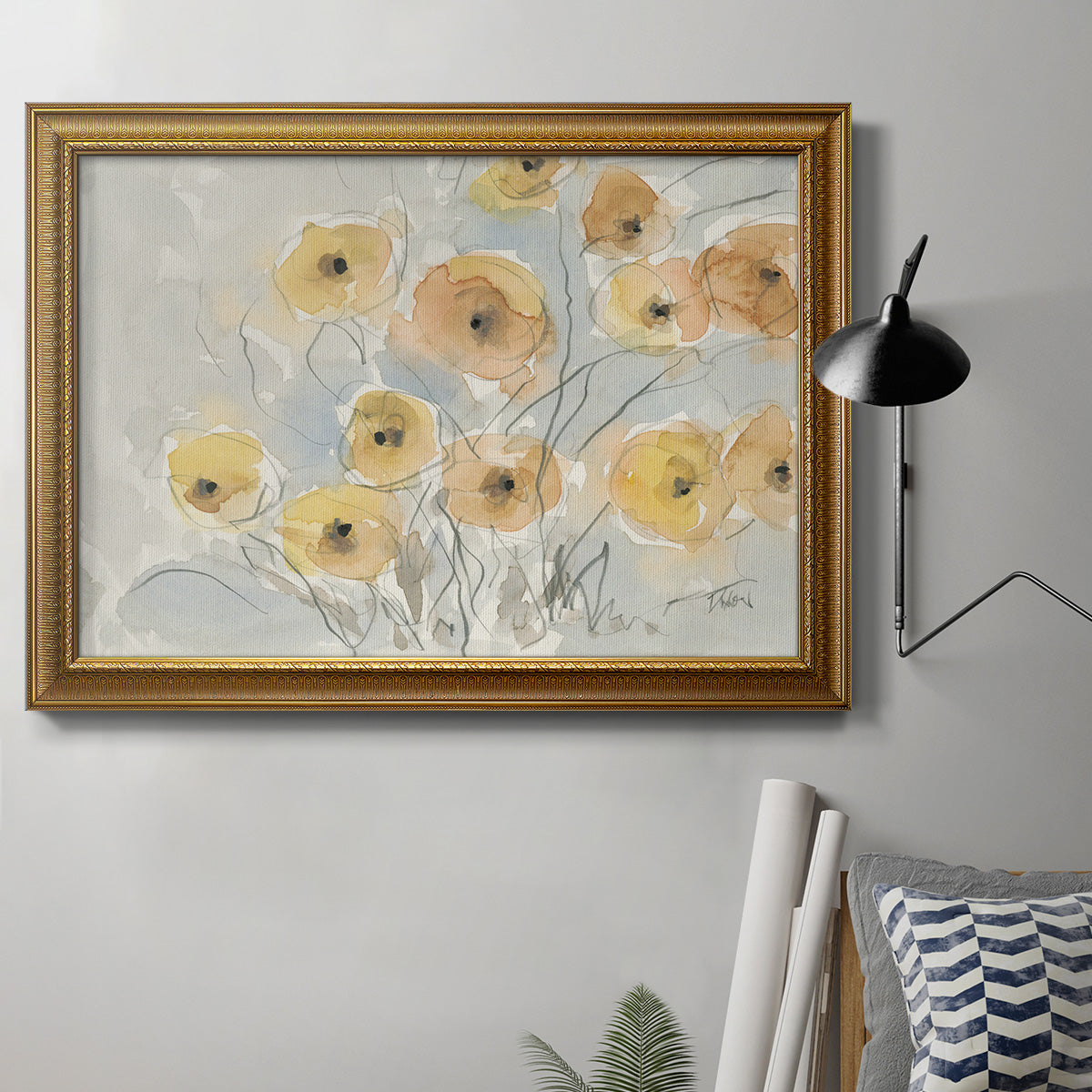 Sunset Poppies I Premium Framed Canvas- Ready to Hang