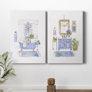 Sketchy Bath I Premium Gallery Wrapped Canvas - Ready to Hang