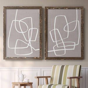Linen Roundabout I - Barnwood Framed Canvas Set