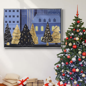 Holiday Night Collection A - Framed Gallery Wrapped Canvas in Floating Frame