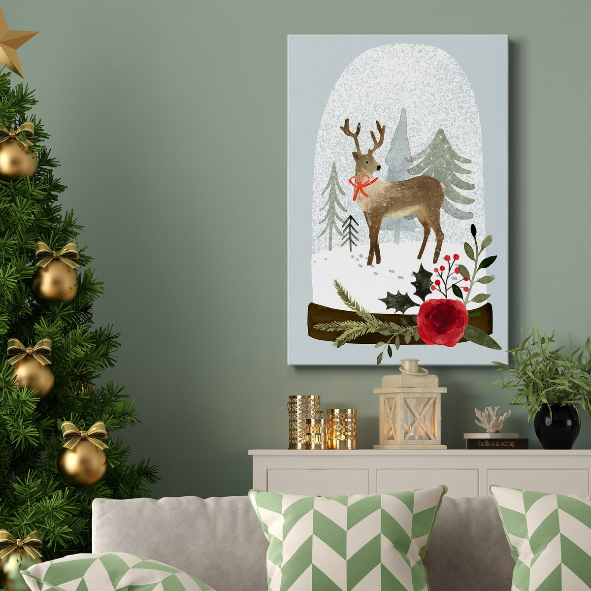 Snow Globe Village Collection B Premium Gallery Wrapped Canvas - Ready to Hang