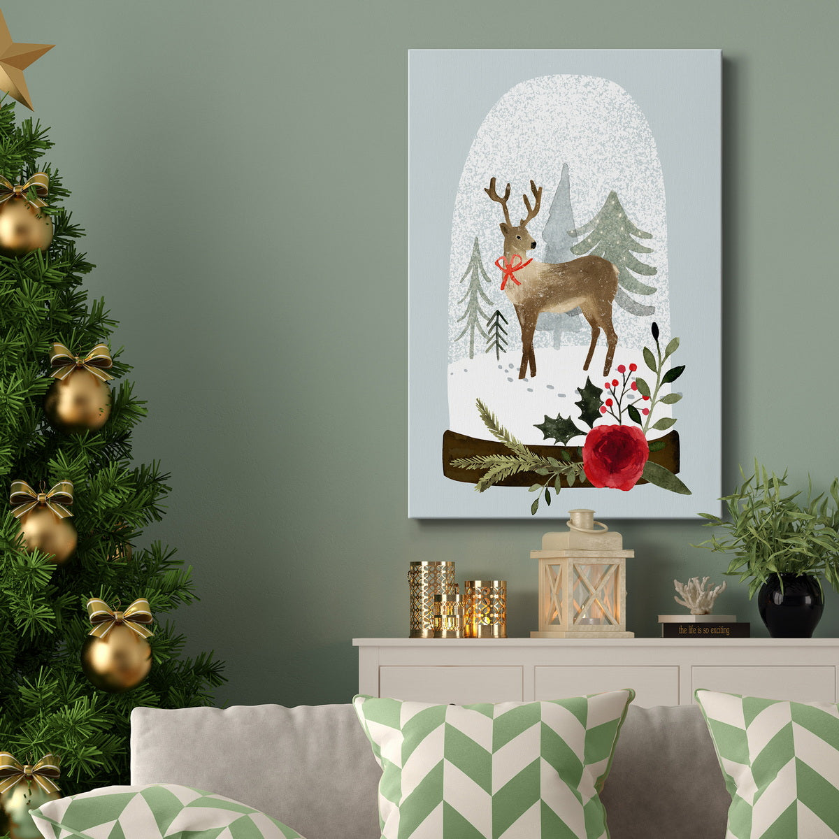 Snow Globe Village III Premium Gallery Wrapped Canvas - Ready to Hang