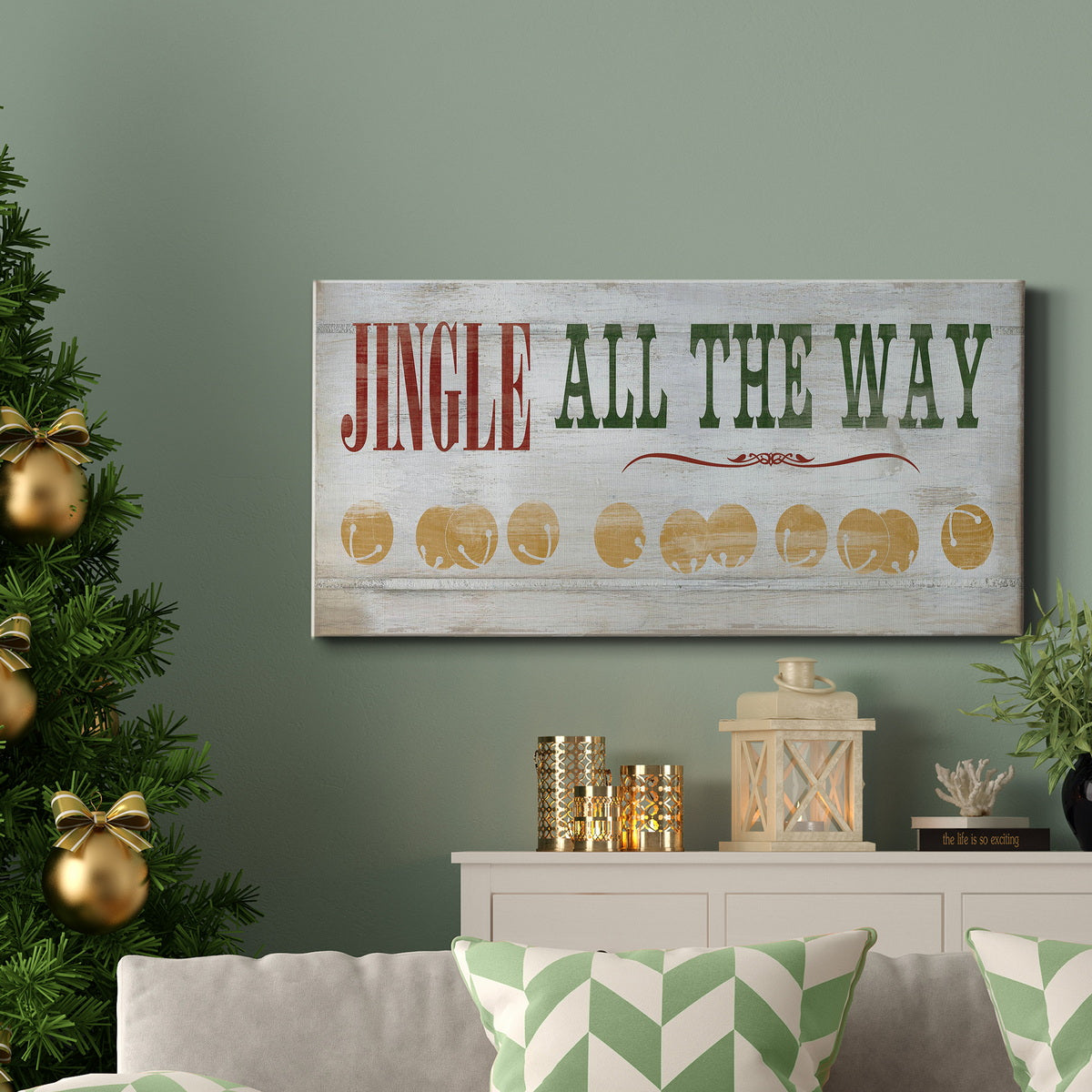 Jingle All The Way Type Premium Gallery Wrapped Canvas - Ready to Hang