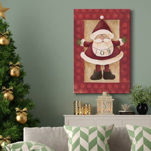 Polka Dot Joy Santa Premium Gallery Wrapped Canvas - Ready to Hang