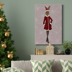 Christmas Christmas Fashion Bunny - Gallery Wrapped Canvas
