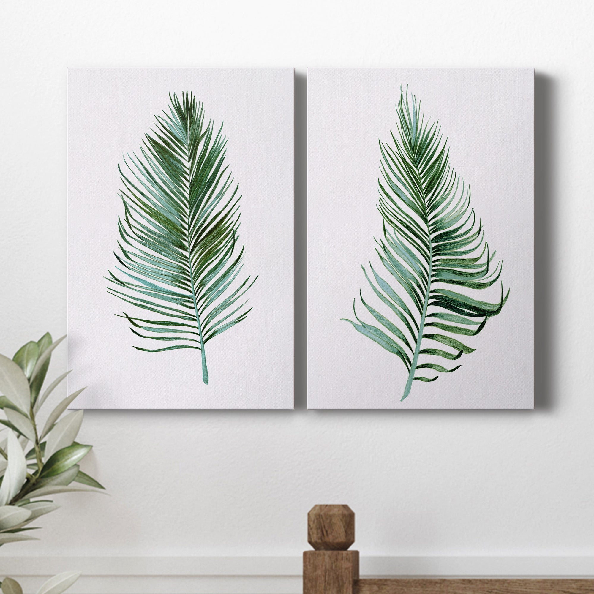 Sage Frond I Premium Gallery Wrapped Canvas - Ready to Hang - Set of 2 - 8 x 12 Each