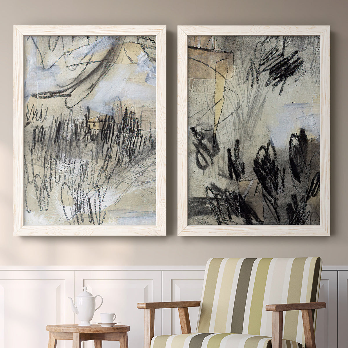 Masked Notes III - Premium Framed Canvas 2 Piece Set - Ready to Hang
