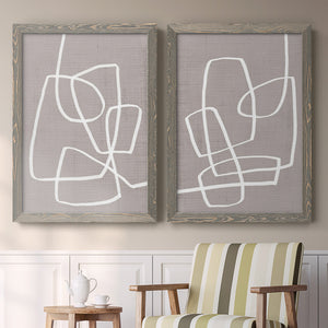 Linen Roundabout I - Barnwood Framed Canvas Set