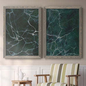 Jade Marble I - Barnwood Framed Canvas Set