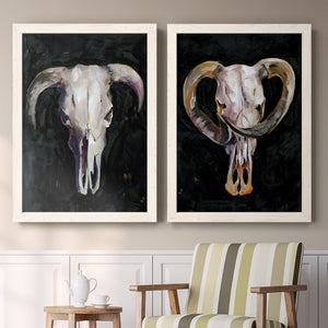 Horned Skull I - Premium Framed Canvas 2 Piece Set - Ready to Hang