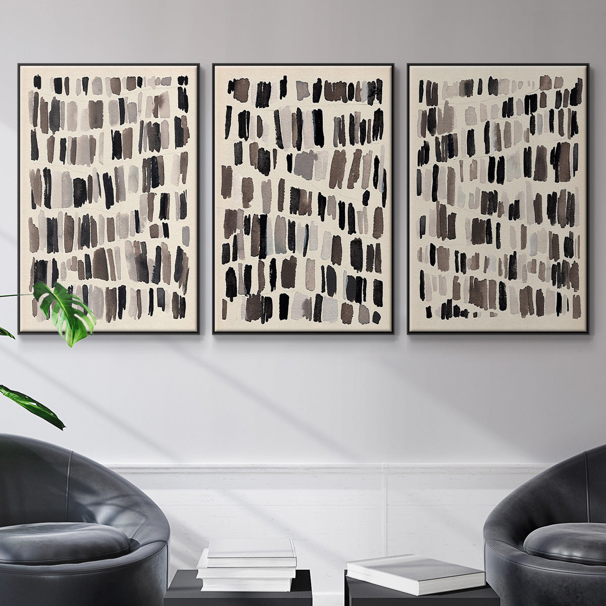 Chalk and Flint I - Framed Premium Gallery Wrapped Canvas L Frame 3 Piece Set - Ready to Hang