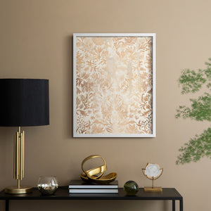 Walnut Damask I - Restickable Framed Art Print