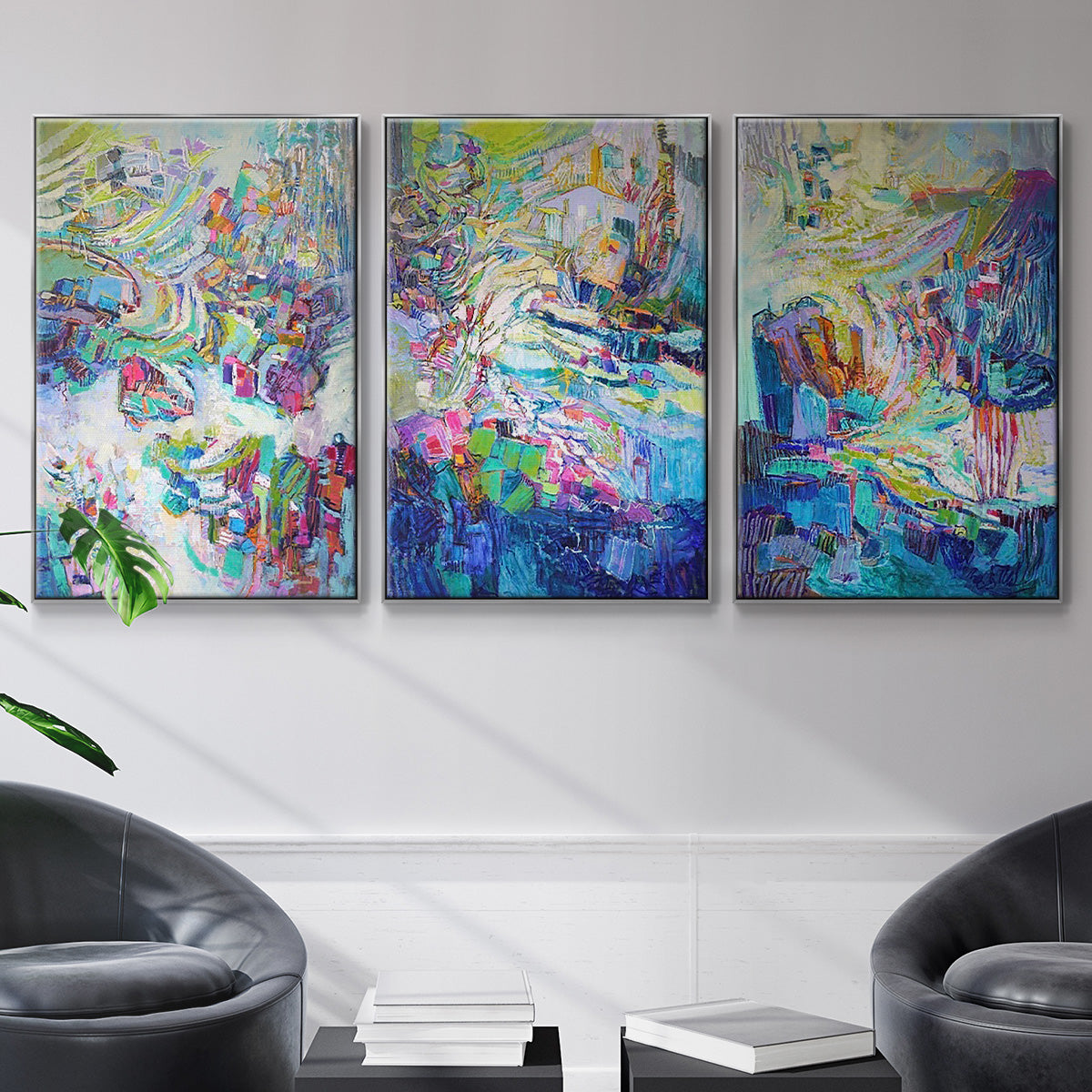 Gathering up the Goddess I - Framed Premium Gallery Wrapped Canvas L Frame 3 Piece Set - Ready to Hang