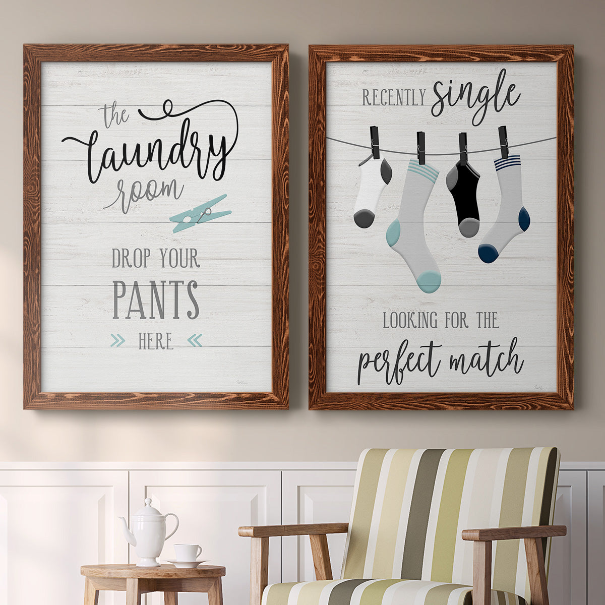 Drop Your Pants - Premium Framed Canvas 2 Piece Set - Ready to Hang