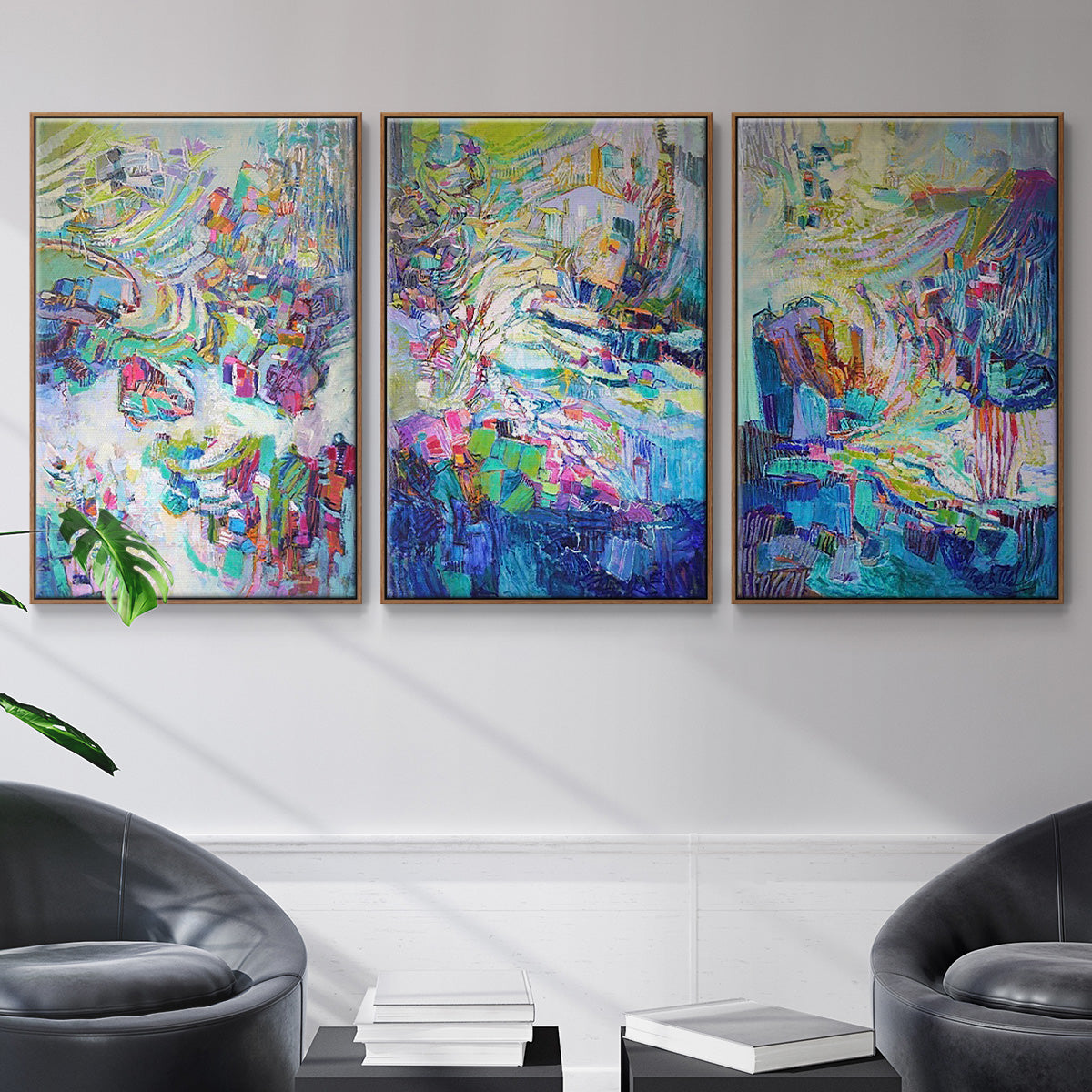 Gathering up the Goddess I - Framed Premium Gallery Wrapped Canvas L Frame 3 Piece Set - Ready to Hang