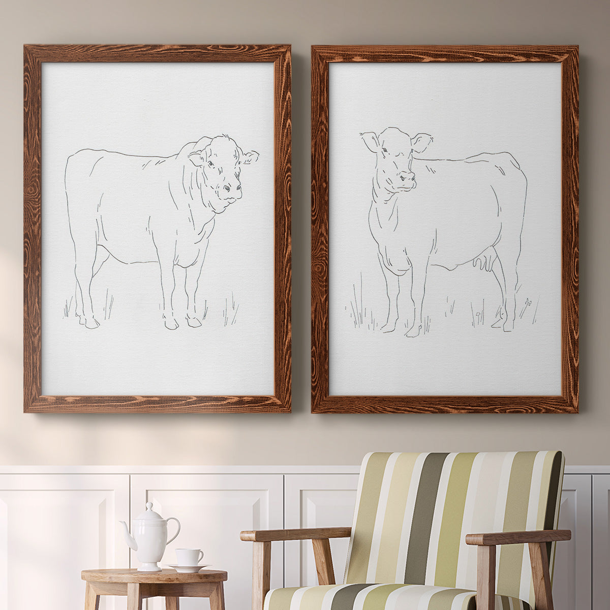 Limousin Cattle I - Barnwood Framed Canvas Set
