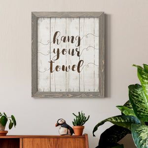 Hang Your Towel - Premium Canvas Framed in Barnwood - Ready to Hang