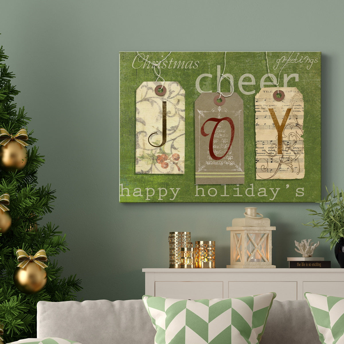 Joy Tags - Premium Gallery Wrapped Canvas  - Ready to Hang