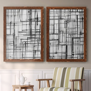 Line Meditation I - Barnwood Framed Canvas Set