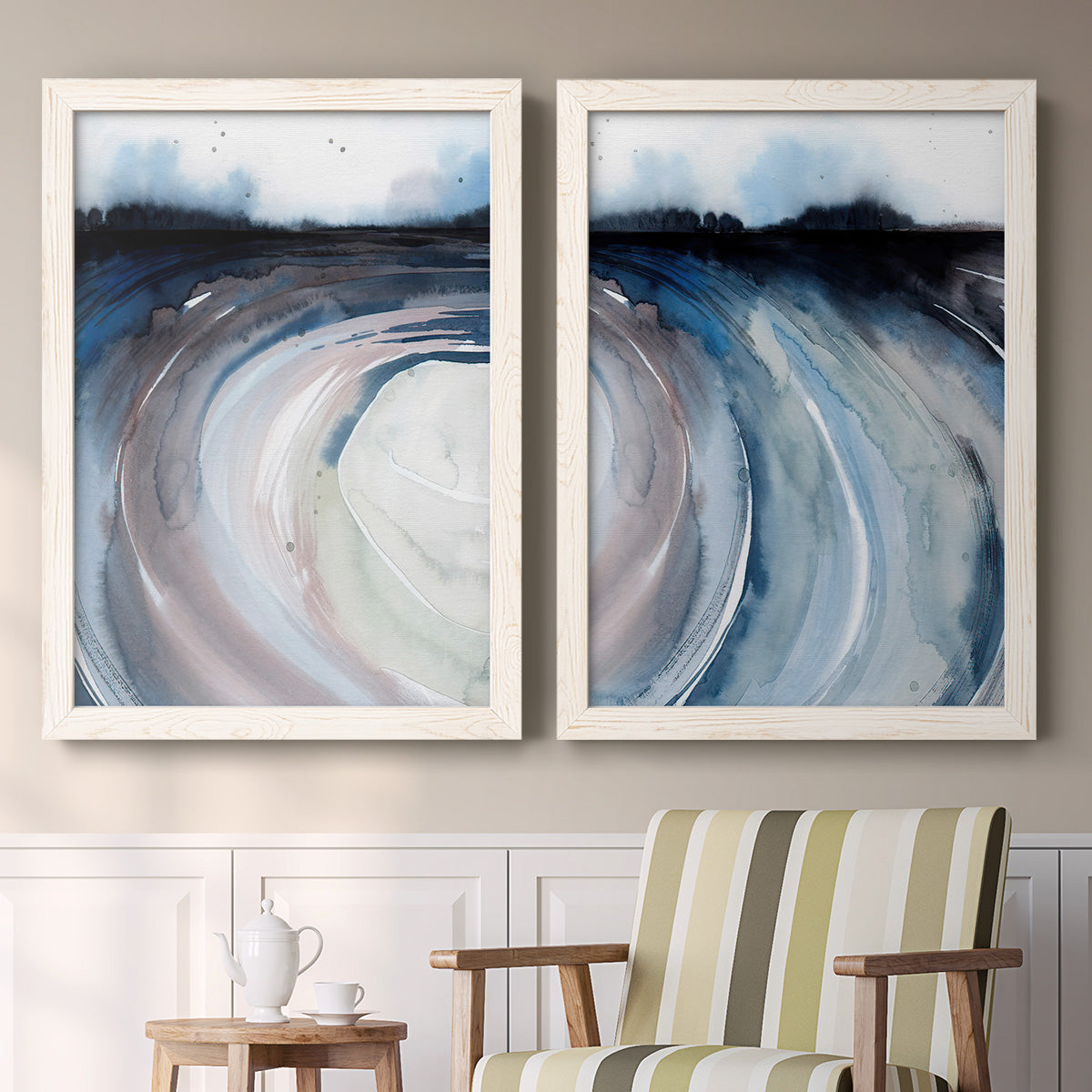 Geode Valley I - Premium Framed Canvas 2 Piece Set - Ready to Hang