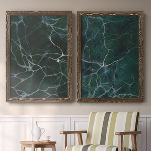 Jade Marble I - Barnwood Framed Canvas Set