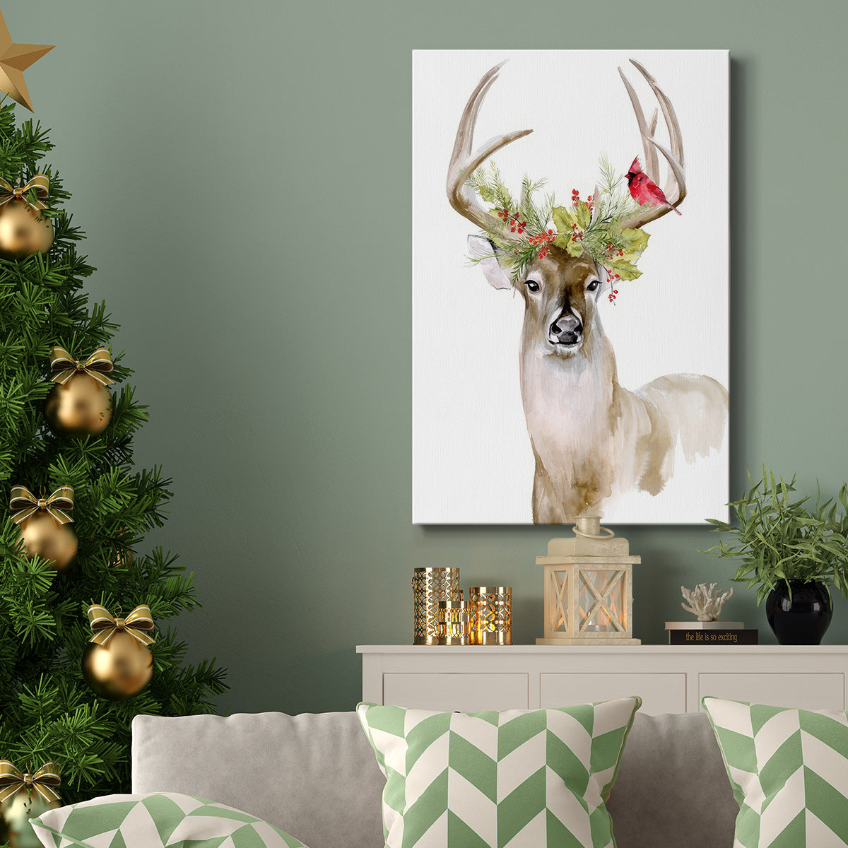 Holiday Deer I - Gallery Wrapped Canvas
