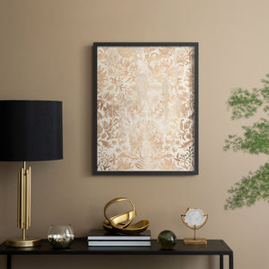 Walnut Damask I - Restickable Framed Art Print