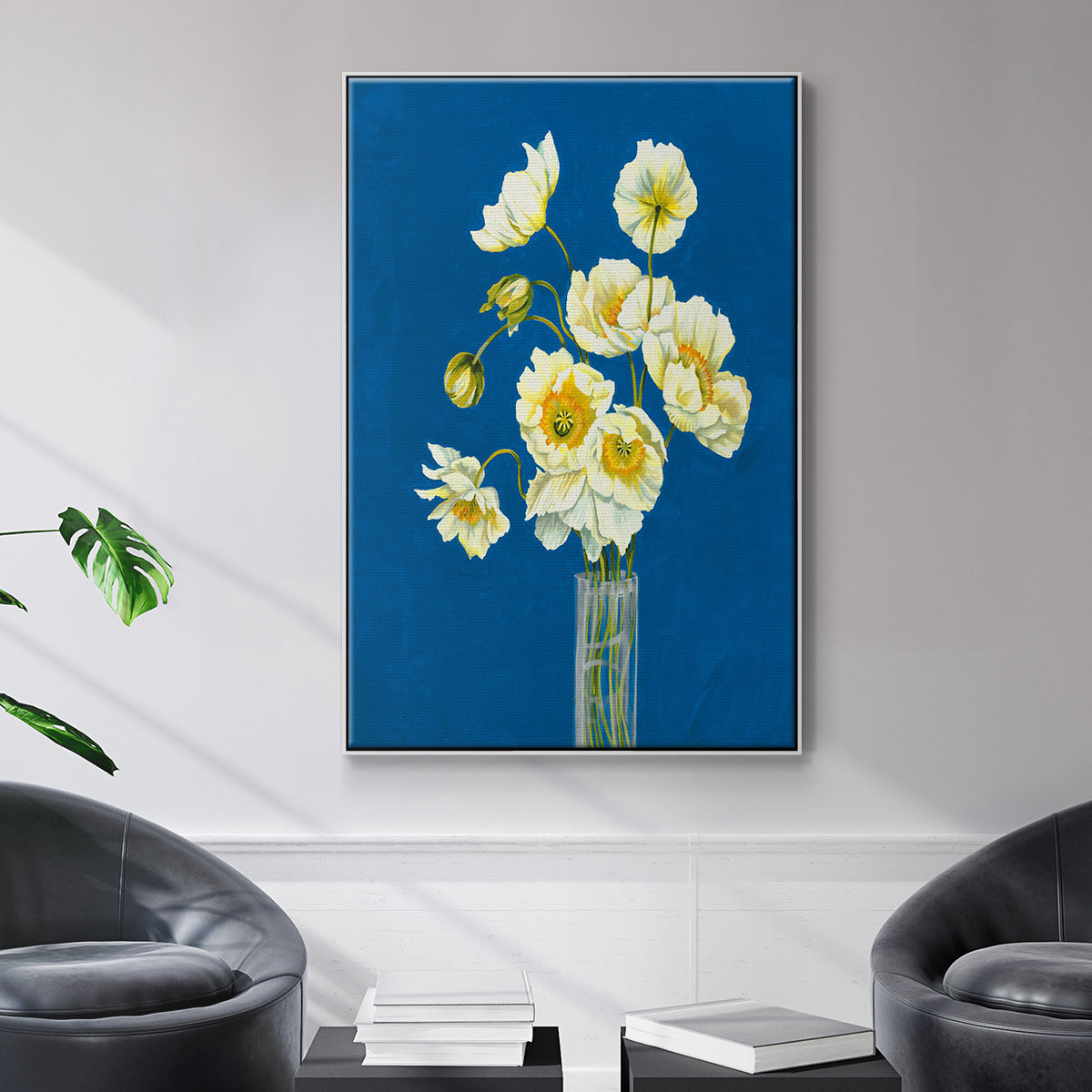 Ice Poppies - Framed Premium Gallery Wrapped Canvas L Frame - Ready to Hang
