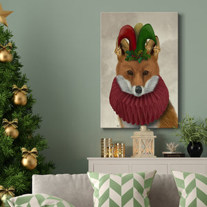 Christmas Foxy Christmas Fool - Gallery Wrapped Canvas