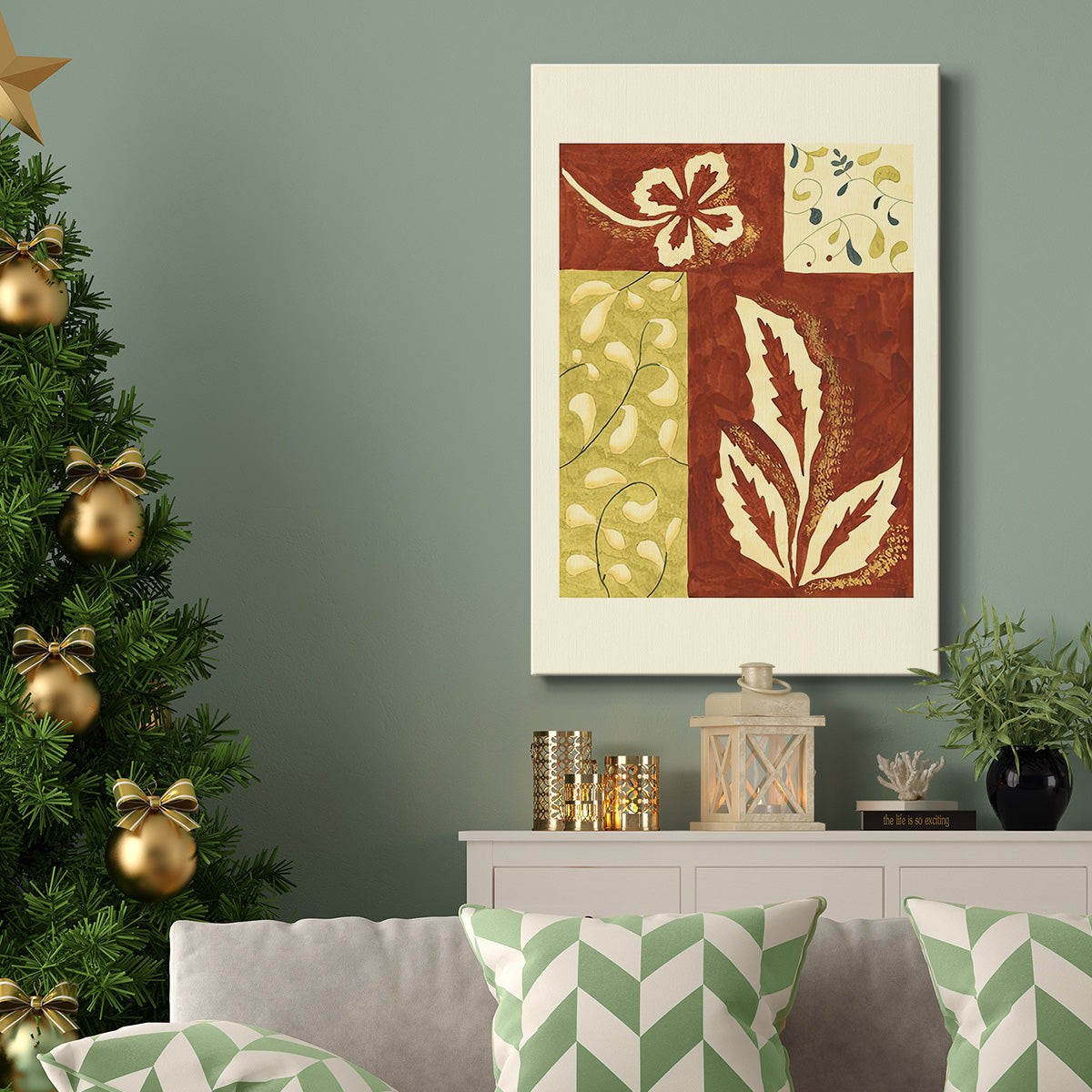 Festive Floral I - Gallery Wrapped Canvas
