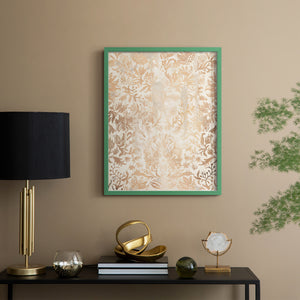 Walnut Damask I - Restickable Framed Art Print