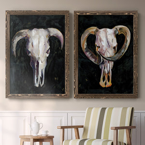 Horned Skull I - Premium Framed Canvas 2 Piece Set - Ready to Hang