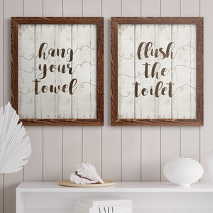 Hang Your Towel- Premium Framed Canvas in Barnwood - Ready to Hang