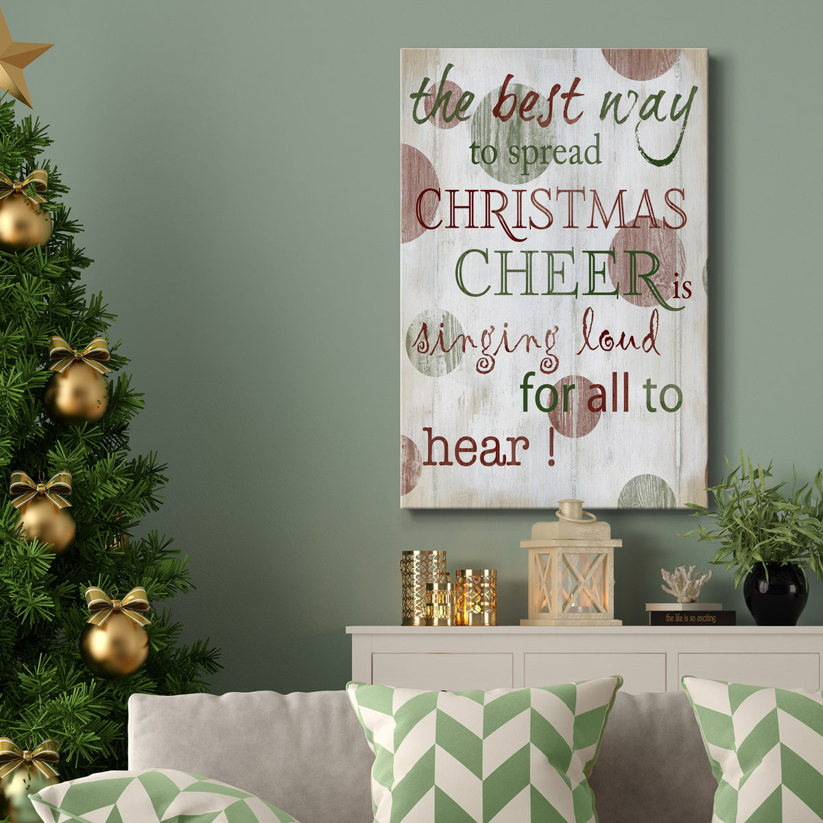 Christmas Cheer Type Premium Gallery Wrapped Canvas - Ready to Hang