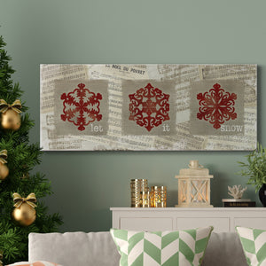 Burlap Music Snowflakes Premium Gallery Wrapped Canvas - Ready to Hang