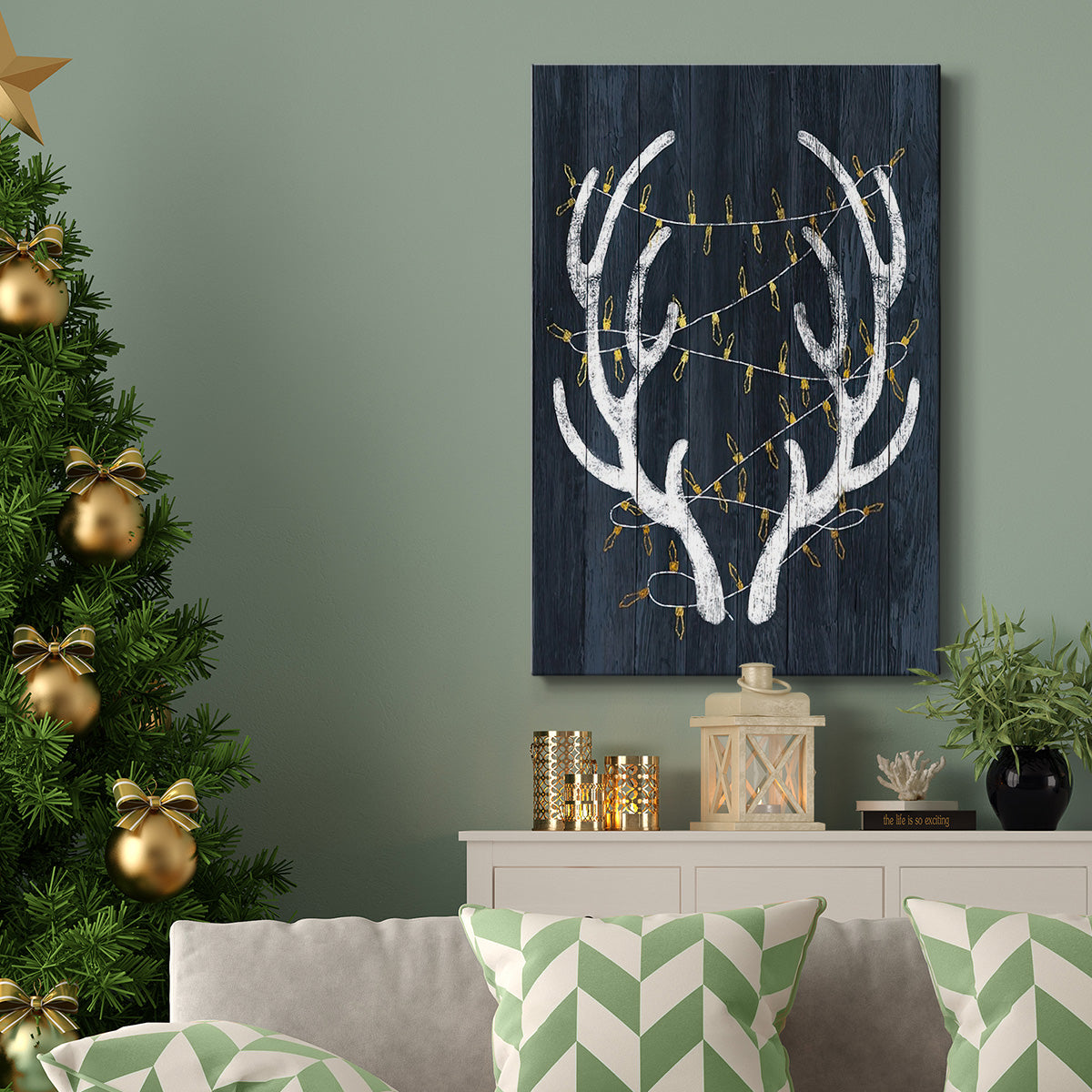 Antlers & Lights - Gallery Wrapped Canvas