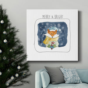 Christmas Fox-Premium Gallery Wrapped Canvas - Ready to Hang