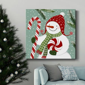 Peppermint Snowman II-Premium Gallery Wrapped Canvas - Ready to Hang