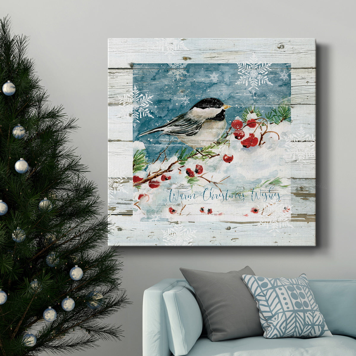 Warm Christmas Wishes-Premium Gallery Wrapped Canvas - Ready to Hang