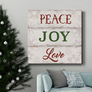 Peace Joy Love Premium Gallery Wrapped Canvas - Ready to Hang