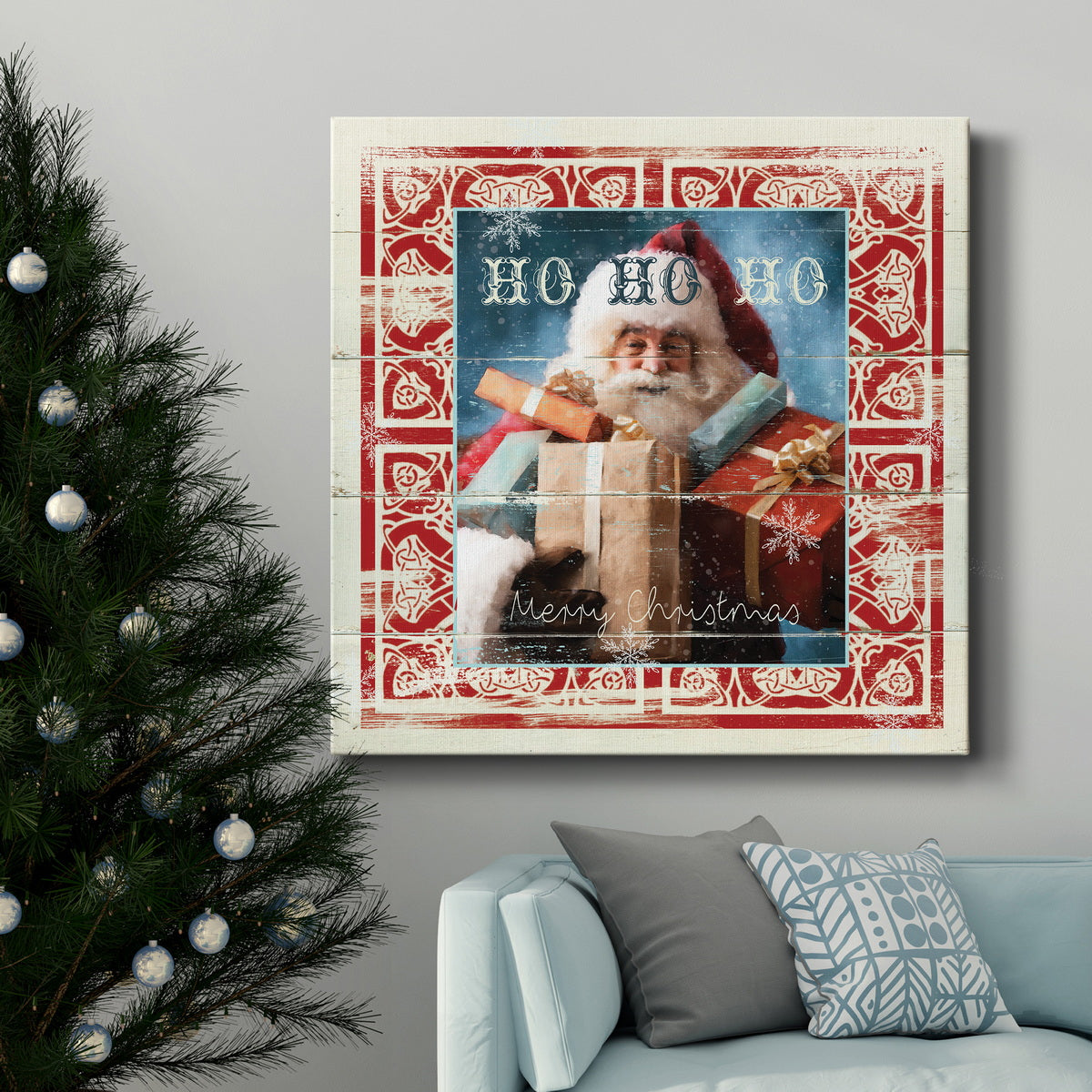 Shiplap Santa-Premium Gallery Wrapped Canvas - Ready to Hang